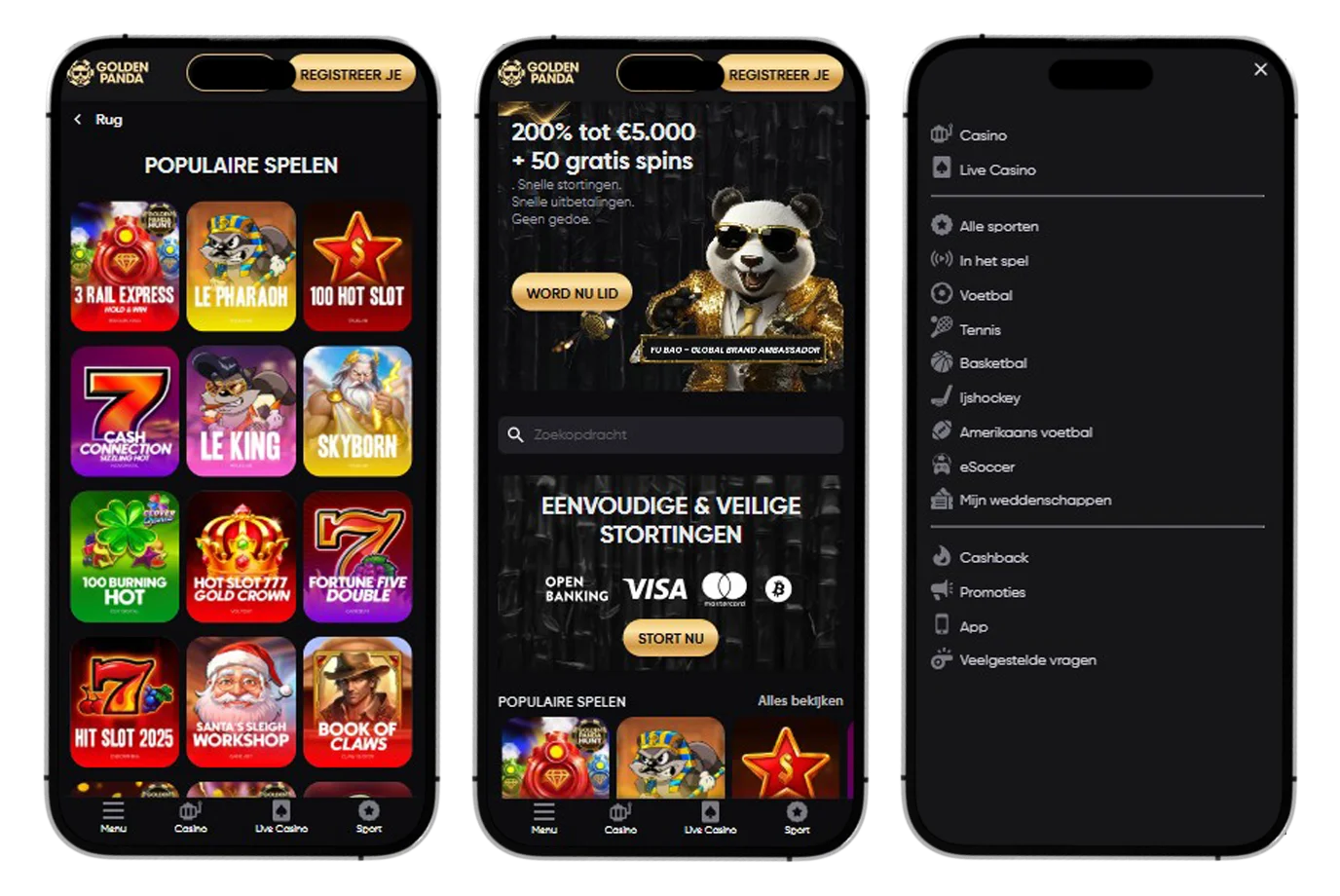 Golden Panda Casino Mobiele versie en app